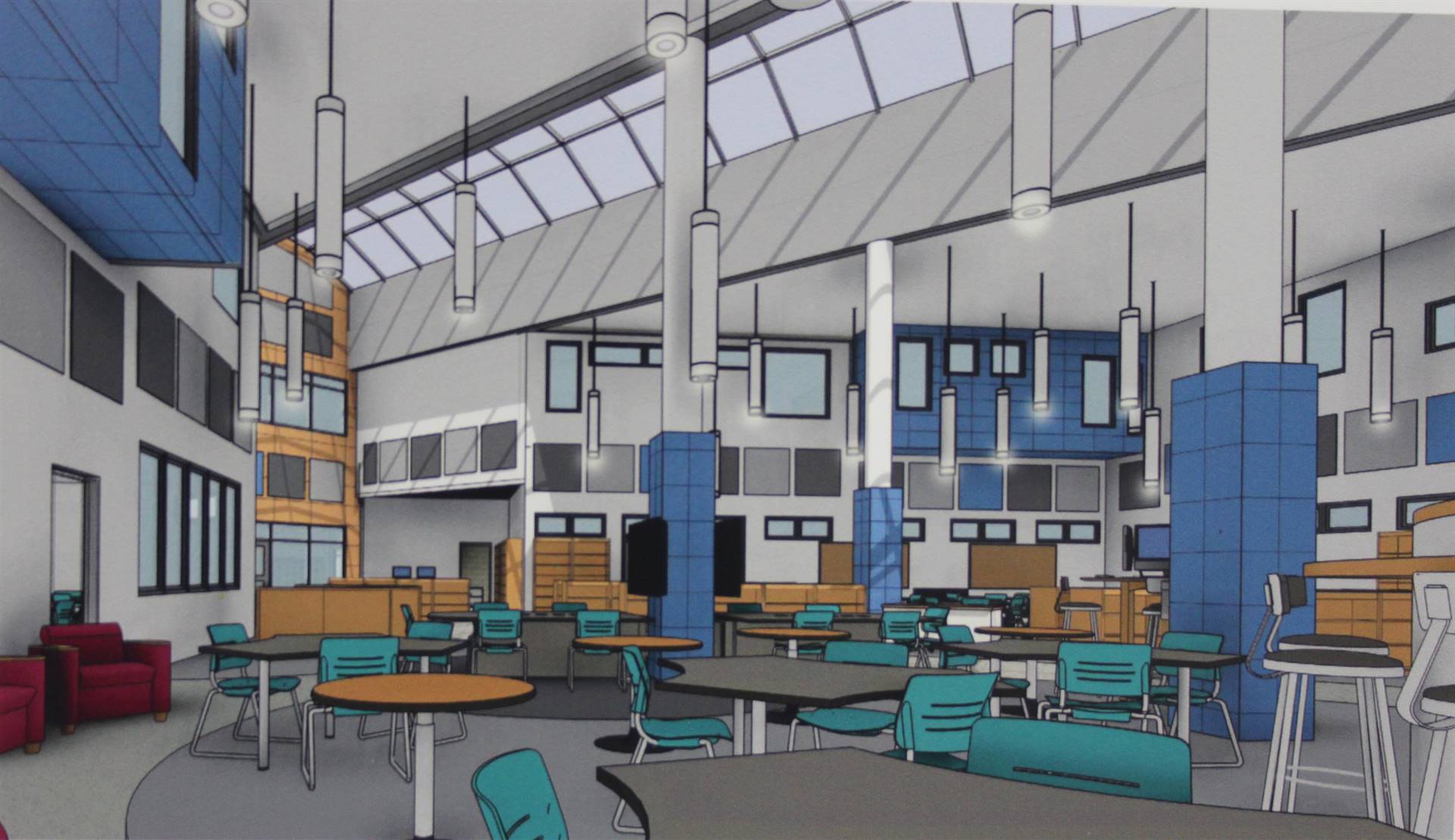 Rendering of the Learning Commons.