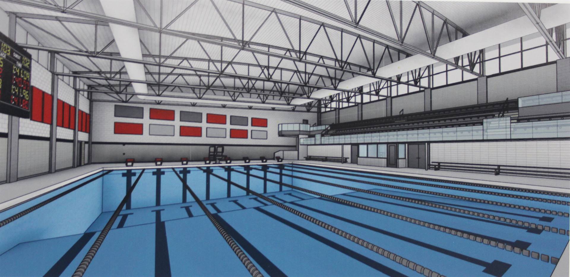 Rendering of the natatorium