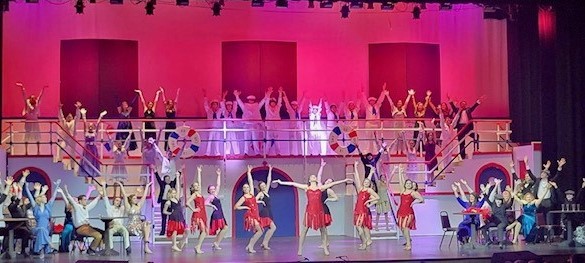Students in the grand finale of the musical.