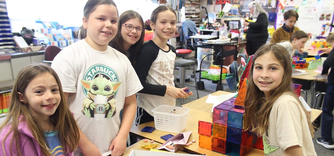 Students building a starship base.