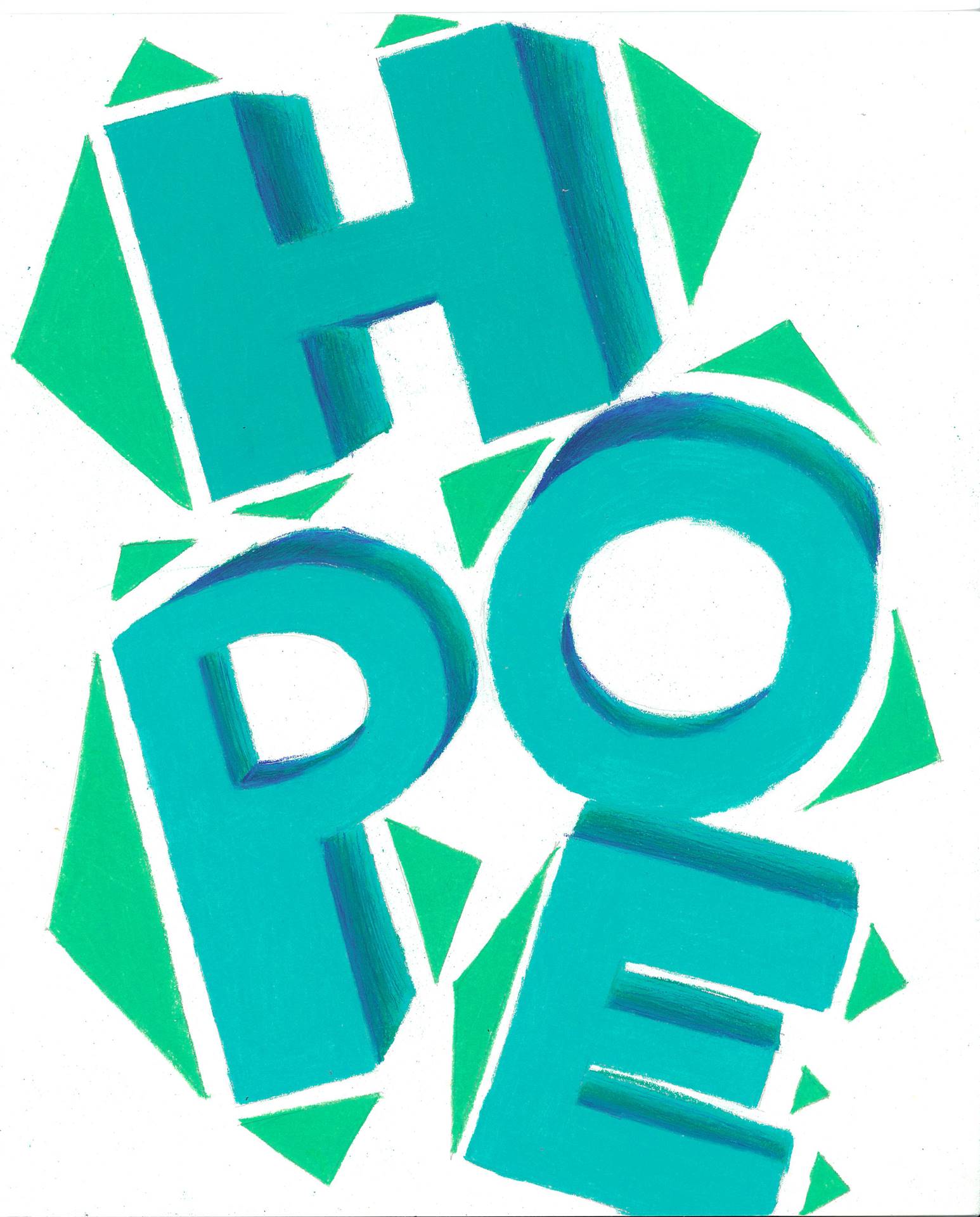 HOPE in green letters