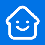 Securly Logo - blue house with a smiley face inside